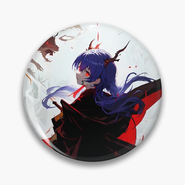 Item preview, Chen Prelude Ch’En Arknights Girl Facing Dragon In Red And Black Fantasy designed and sold by thedarvills.