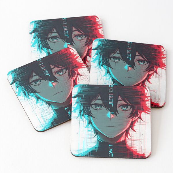 Item preview, SIGNAL LOST - Cyberpunk Glitch Anime Portrait Teal Red designed and sold by MugenAnime.