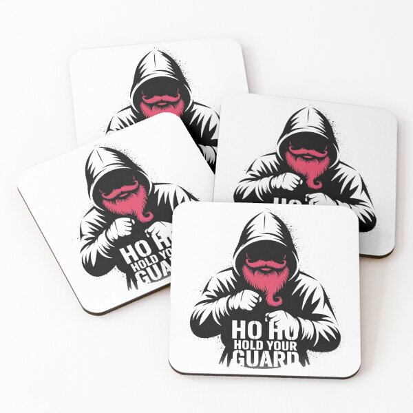 Item preview, Ho Ho Hold Your Guard – Hooded Fighter Christmas Art designed and sold by WSPrintCrafter.