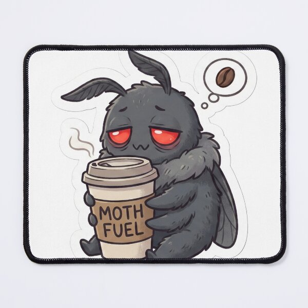 Item preview, Cute Sleepy Mothman Needs Coffee Spooky designed and sold by StickyGuys.