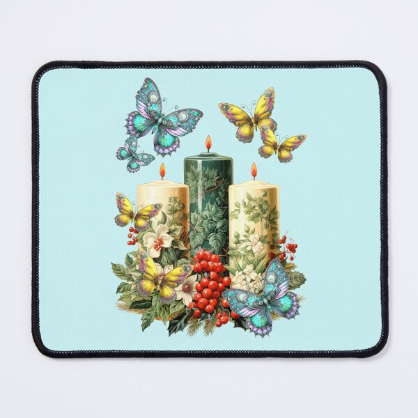 Item preview, Christmas candles with fantasy butterflies designed and sold by LoneAngel.