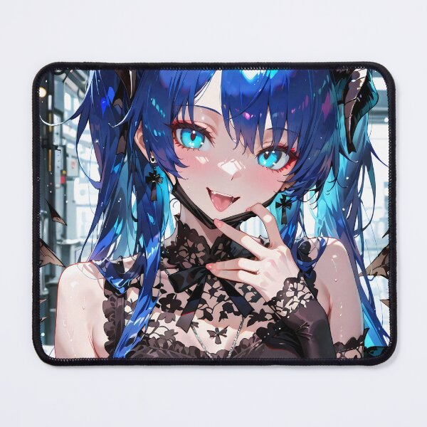 Item preview, Prelude Mostima Arknights Black Lace Dress Blue Hair Angelic Girl designed and sold by thedarvills.