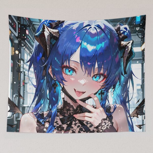 Item preview, Prelude Mostima Arknights Black Lace Dress Blue Hair Angelic Girl designed and sold by thedarvills.