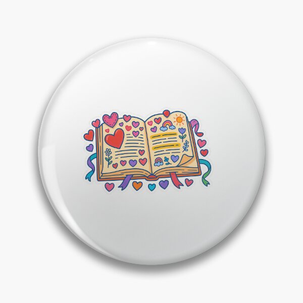 Item preview, Open schoolbook illustration with heart and rainbow elements, suitable for background, AI generated designed and sold by dvoevnore.