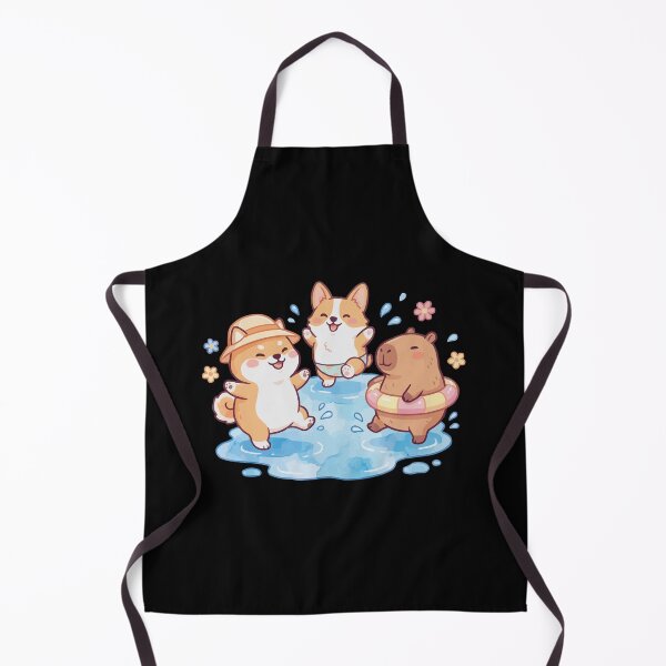 Item preview, Best Friends Summer Vacation Shiba, Corgi, and Capybara Having Fun designed and sold by Cute-Ur-Day.