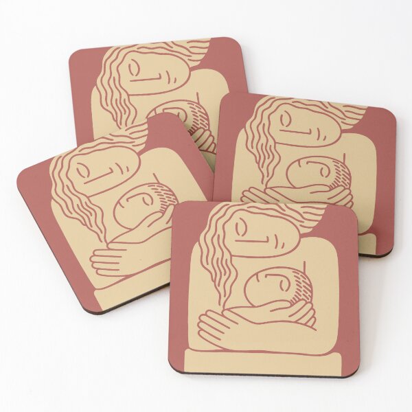 Item preview, Mother and Child Minimalist  Red Line Art designed and sold by ArtelPrintsUA.