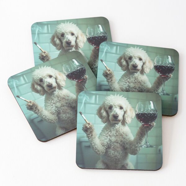 Item preview, Classy Poodle Drinking Wine On Toilet designed and sold by vk09.