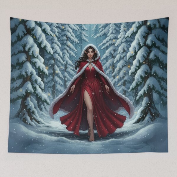 Item preview, Christmas Elf in Snowy Winter Forest designed and sold by FairyJournal.