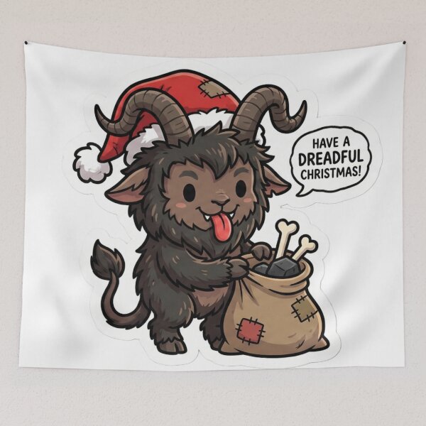 Item preview, Cute Krampus "Have a Dreadful Christmas" Spooky Holiday designed and sold by StickyGuys.