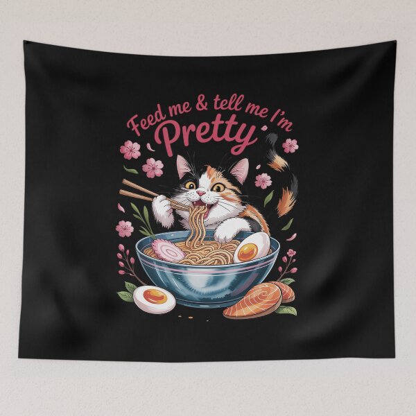 Item preview, Feed Me and Tell Me I'm Pretty Cute Cat Graphic Tee designed and sold by HaileyRobel.