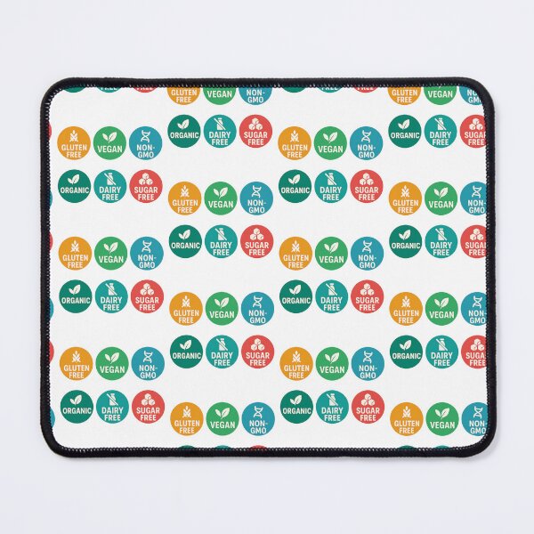 Item preview, Isolated food label stickers include gluten free, vegan, non-GMO, organic, dairy, sugar free, AI Generated designed and sold by dvoevnore.