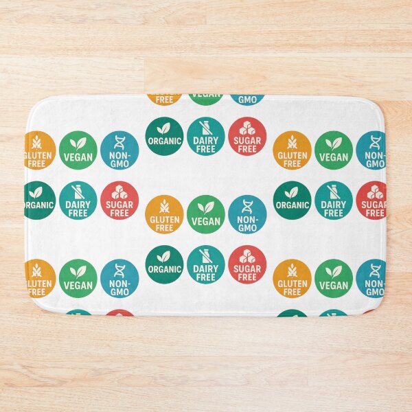 Item preview, Isolated food label stickers include gluten free, vegan, non-GMO, organic, dairy, sugar free, AI Generated designed and sold by dvoevnore.