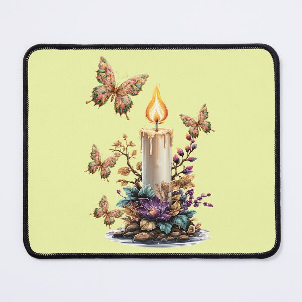 Item preview, Beautiful candle with flowers and butterflies, fantasy design designed and sold by LoneAngel.