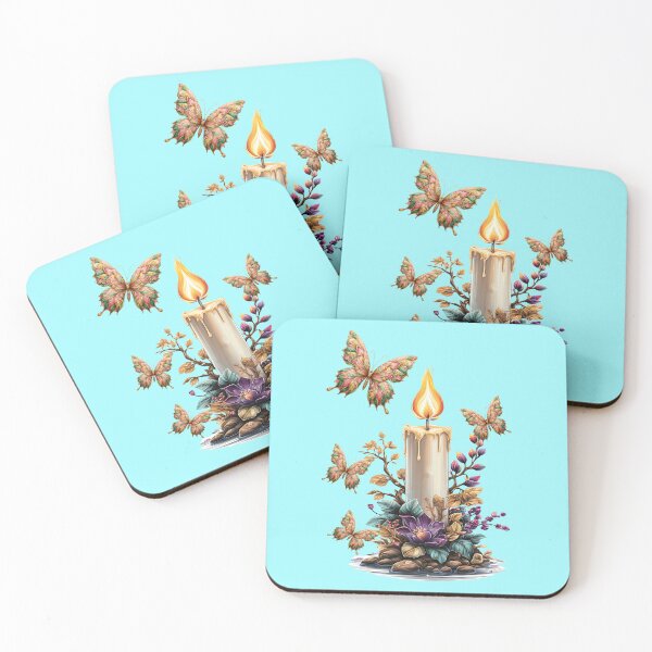 Item preview, Beautiful candle with flowers and butterflies, fantasy design designed and sold by LoneAngel.
