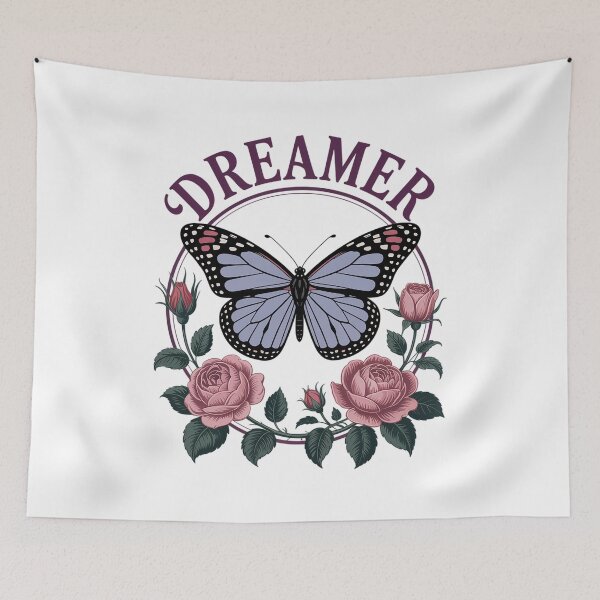 Item preview, Dreamer Butterfly Graphic Tee Floral Butterfly Tee designed and sold by RayArmstrong.