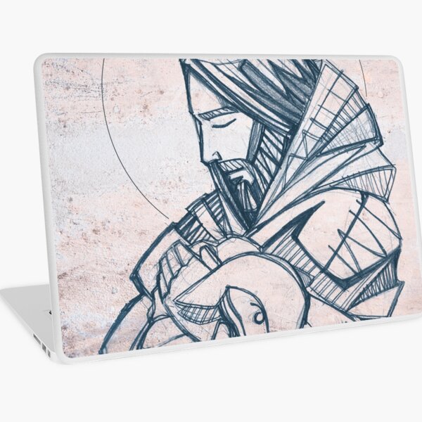 Jesus Christ Good Shepherd illustration Laptop Skin