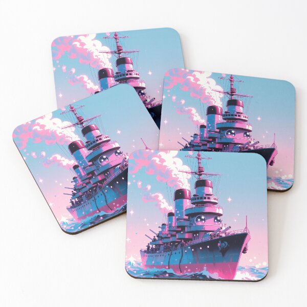 Item preview, Pastel Vaporwave Kawaii Battleship – Bubblegum Dreams Anime Art designed and sold by NordseeSteel.