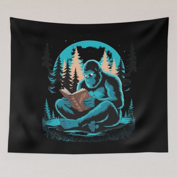 Item preview, Cute Sasquatch Reading a Book Bigfoot Reader designed and sold by THagBlue.