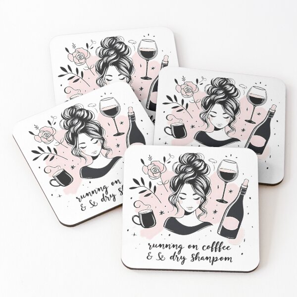 Item preview, Running On Coffee And Dry Shampoo Wine Design designed and sold by DrawDrip.