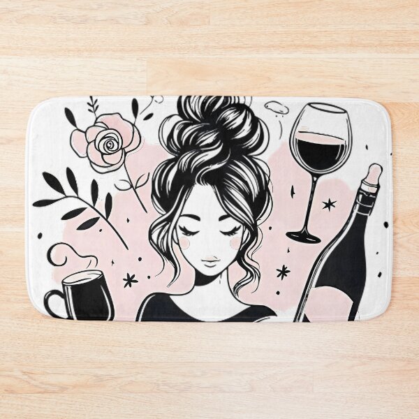 Item preview, Running On Coffee And Dry Shampoo Wine Design designed and sold by DrawDrip.