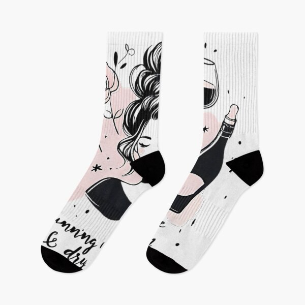Item preview, Running On Coffee And Dry Shampoo Wine Design designed and sold by DrawDrip.