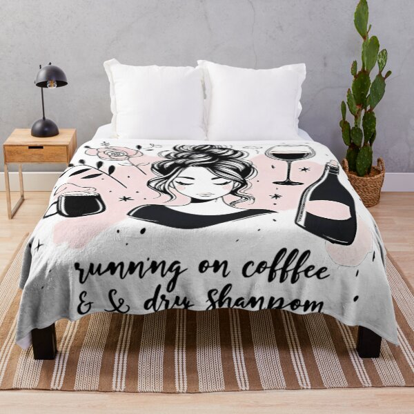 Item preview, Running On Coffee And Dry Shampoo Wine Design designed and sold by DrawDrip.