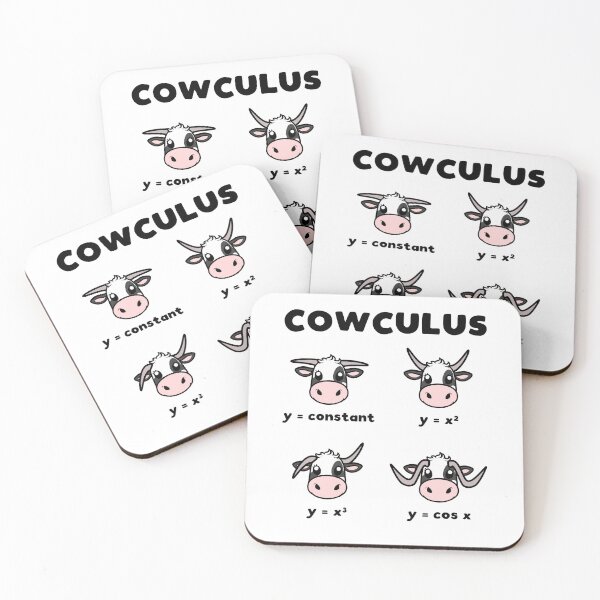 Item preview, Funny Nerdy Cowculus Constant Quadratic Cubic Cosine Cows Calculus Teacher Black Text designed and sold by MathWare MathClips.