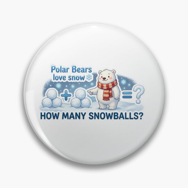 Item preview, Cute Polar Bear Math Snowballs – Christmas Educational Sticker for Kids 4-7 designed and sold by MiracleDroplet.