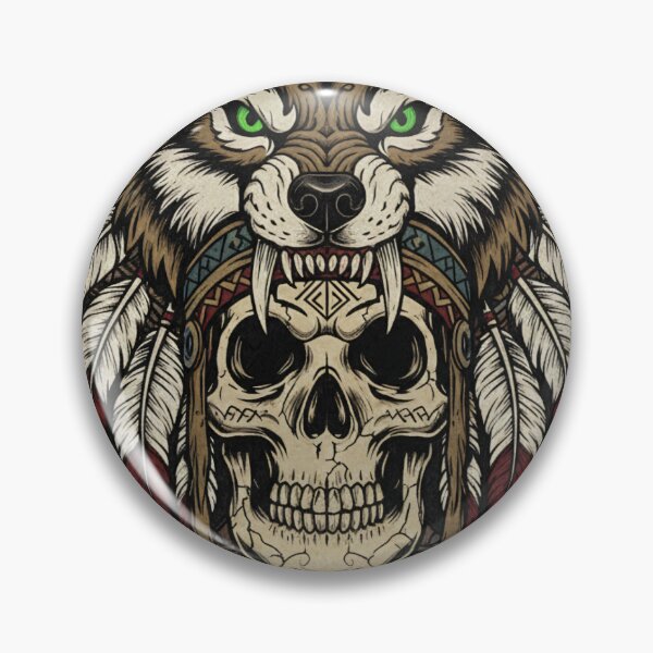 Item preview, Northern Skulls Clan of the Axe - Viking Wolf Warrior Skull Art designed and sold by AwesomeBeyondLimits.