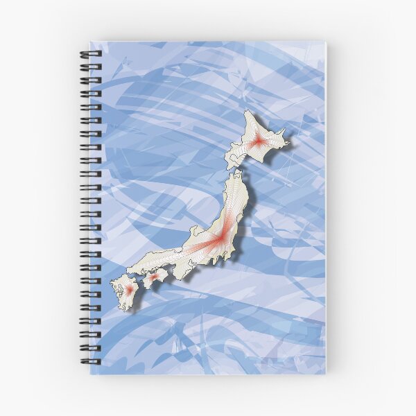 Item preview, Japan - Stylized Vector Map Wave Propagation and Network Design designed and sold by Keltoi-art.