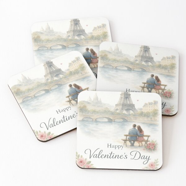 Item preview, Romantic Paris Valentine’s Day Watercolor – Eiffel Tower Love Illustration designed and sold by elgreko.