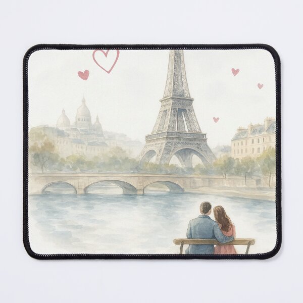 Item preview, Romantic Paris Valentine’s Day Watercolor – Eiffel Tower Love Illustration designed and sold by elgreko.