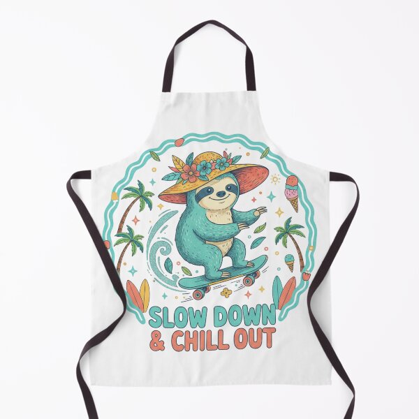Item preview, Slow Down & Chill Out Sloth Skateboarding designed and sold by Erbearen.