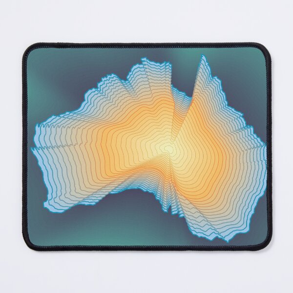Item preview, Australia - Vector Map Concentric Contours Abstract Energy and Design designed and sold by Keltoi-art.