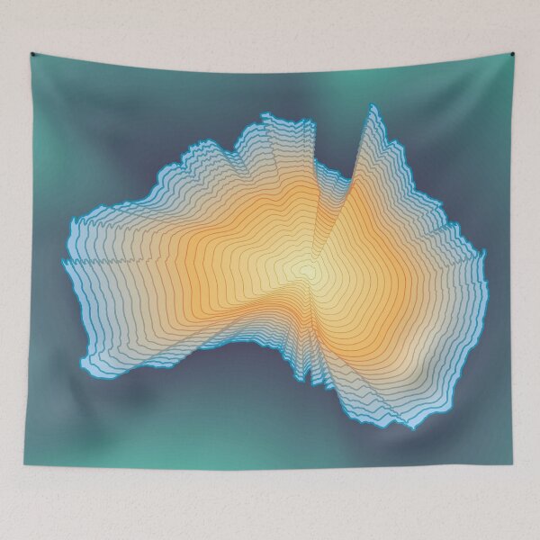Item preview, Australia - Vector Map Concentric Contours Abstract Energy and Design designed and sold by Keltoi-art.
