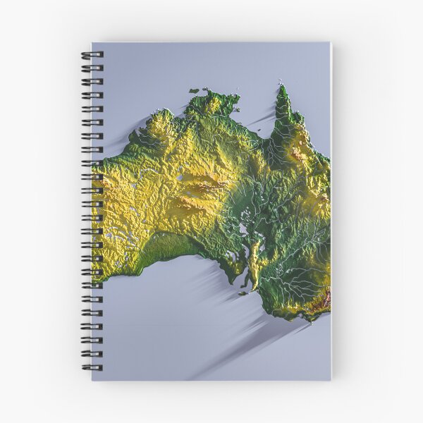 Item preview, Australia - Realistic Topographic 3D Render Outback/Coastal Contrasts designed and sold by Keltoi-art.