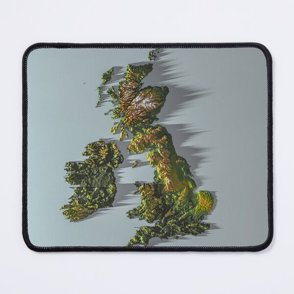 Item preview, United Kingdom and Ireland - Striking Topographic 3D Render of the British Isles designed and sold by Keltoi-art.