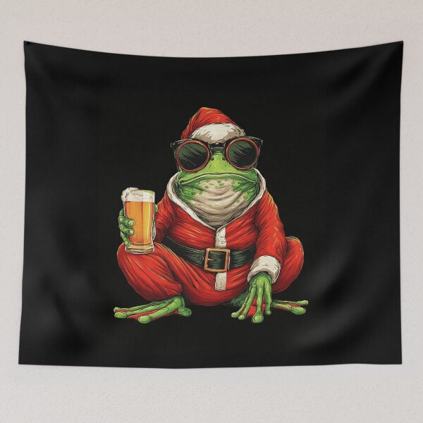 Item preview, Funny Christmas Frog Santa Beer Sunglasses Holiday designed and sold by k3rstman1.