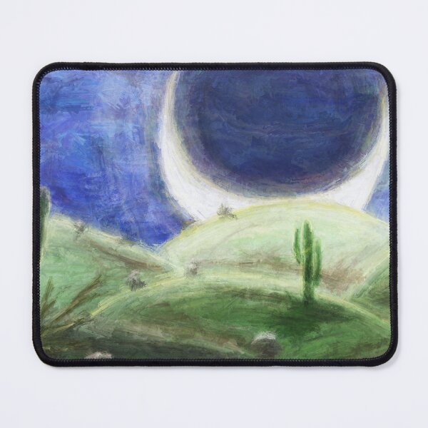 Item preview, Cactus by Moonlight - Textured Digital Painting Night Desert Landscape designed and sold by Keltoi-art.