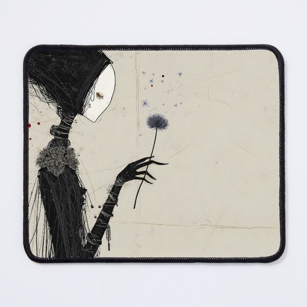 Item preview, Slender Gothic Figure Holding Dark Dandelion designed and sold by Shoot-The-Moon.