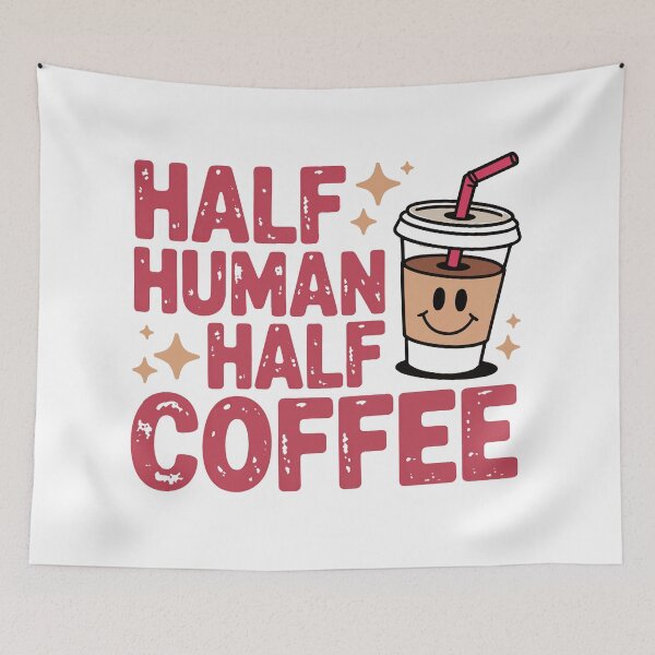 Item preview, Half Human Half Coffee – Funny Iced Coffee Lover Design designed and sold by Lulunza.