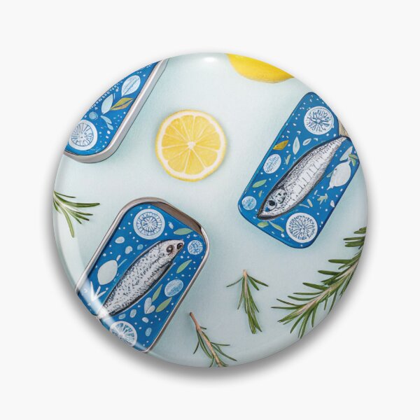Item preview, Sardines And Lemons Mediterranean Summer Pattern designed and sold by DreamLeafCo.
