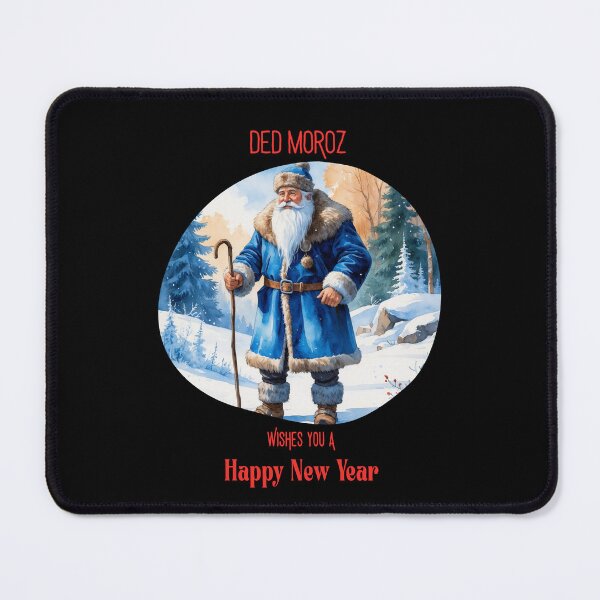 Item preview, Ded Moroz Happy New Year Vintage Winter Illustration - BLACK designed and sold by PAPIRO SIGLO XXI.