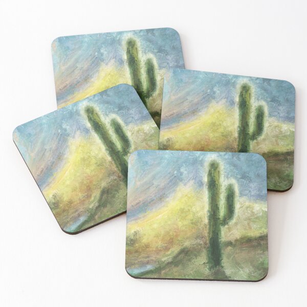 Item preview, Cactus at Sunset - Textured Digital Painting Vibrant Desert Colors designed and sold by Keltoi-art.