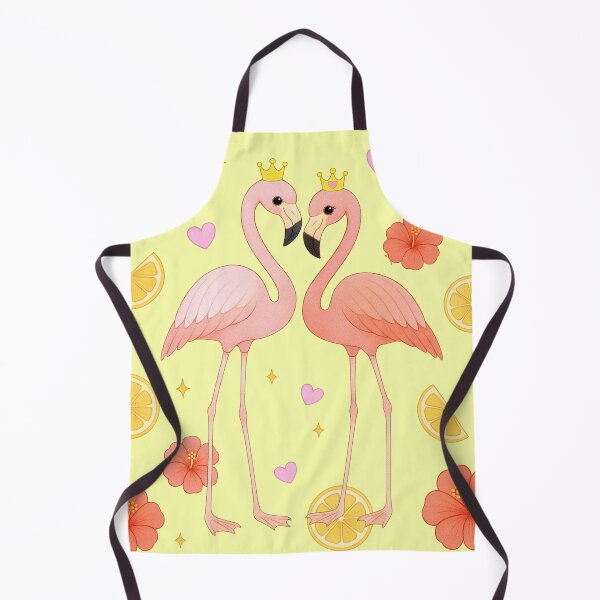 Item preview, Flamingo Couple with Hibiscus and Lemon - Yellow designed and sold by HIMEKARI.
