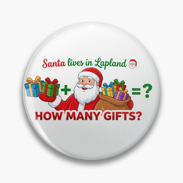 Item preview, Santa Lives in Lapland – How Many Gifts Math Christmas Sticker for Kids 4-8 designed and sold by MiracleDroplet.