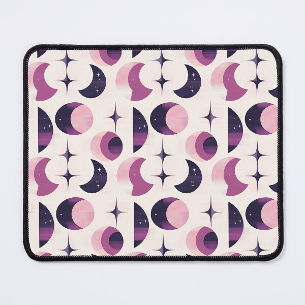 Item preview, Classic MCM Crescent Moons and Stars in Pink, Lavender & Navy – Stellar Secrets designed and sold by The Print Parlor.
