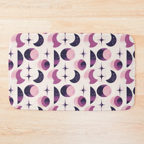 Item preview, Classic MCM Crescent Moons and Stars in Pink, Lavender & Navy – Stellar Secrets designed and sold by The Print Parlor.