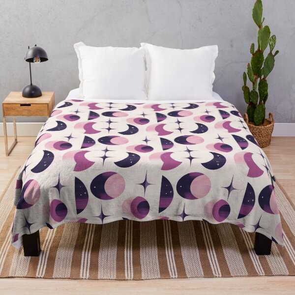 Item preview, Classic MCM Crescent Moons and Stars in Pink, Lavender & Navy – Stellar Secrets designed and sold by The Print Parlor.