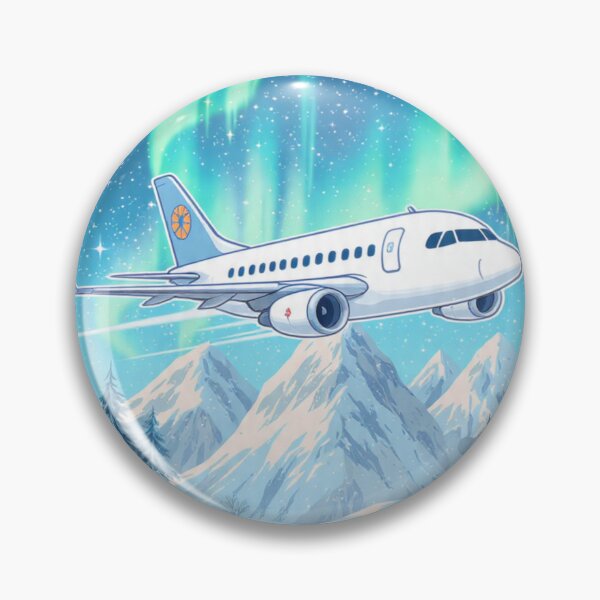 Item preview, Cute Alaska Cartoon Airplane Sticker | Northern Lights Travel Design designed and sold by Gscode.